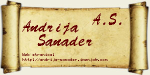 Andrija Sanader vizit kartica